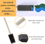 10Pcs Sponge Brush Wooden Handle Watercolor Oil Stain Art Craft - Image 4