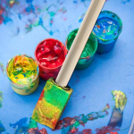 10Pcs Sponge Brush Wooden Handle Watercolor Oil Stain Art Craft - Image 6