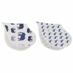 In The Wild Elephant Cotton Burp Cloth Bib 2PK - Image 2
