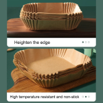 100Pcs Air Fryer Paper Oil Proof Isolation Paper Tray Disposable Non - Image 3