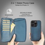Apple iPhone 14 Series Detachable and Zipper Leather Wallet Case - PMW - Image 3