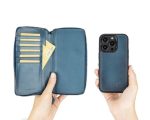 Apple iPhone 14 Series Detachable and Zipper Leather Wallet Case - PMW - Image 7