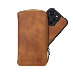 Apple iPhone 14 Series Detachable and Zipper Leather Wallet Case - PMW - Image 39