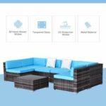 Outsunny 7 Piece Rattan Sofa Set Outdoor Furniture Patio Set - Image 2