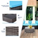 Outsunny 7 Piece Rattan Sofa Set Outdoor Furniture Patio Set - Image 3