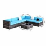 Outsunny 7 Piece Rattan Sofa Set Outdoor Furniture Patio Set - Image 5