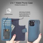 Full Leather Coating Detachable Wallet Case for Apple iPhone 13 Series - Image 22