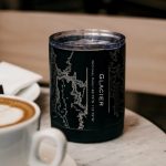 Glacier National Park Engraved Topographic Map Insulated Cup in Matte
