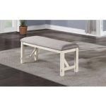 Dining Room Furniture 1x Bench Gray Fabric Cushion Seat White Clean - Image 3