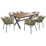 7 Pieces Patio Dining Set, All-Weather Outdoor Furniture Set with - Image 7