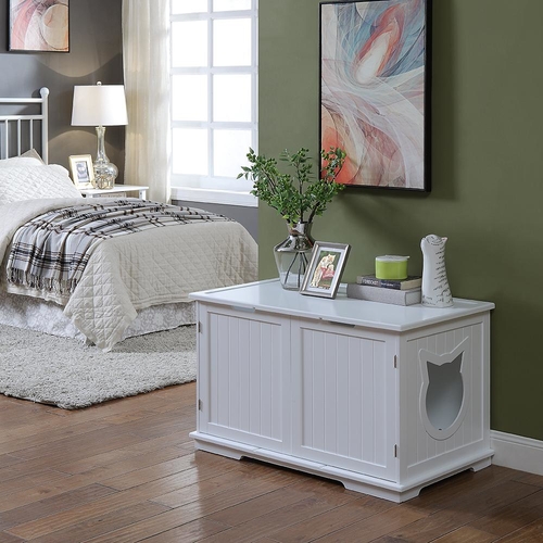 2K9X2995.jpg X-Large Cat Washroom Bench Litter Box Enclosure Furniture Box House - Image 1