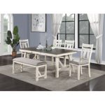 Dining Room Furniture 1x Bench Gray Fabric Cushion Seat White Clean - Image 7