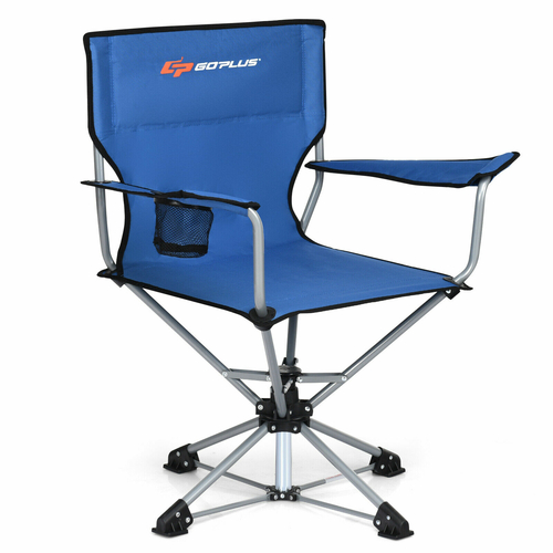 53_1_17.jpg Portable Folding Outdoor Swivel Chair with Cup Holder - Image 1