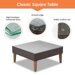 4-pieces Outdoor Wicker Sofa Set, Patio Furniture with Colorful - Image 10