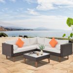 4-pieces Outdoor Wicker Sofa Set, Patio Furniture with Colorful - Image 3