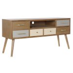 TV furniture DKD Home Decor Grey Cream Metal Melamin (140 x 40 x 67 - Image 2