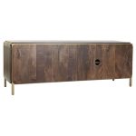 TV furniture DKD Home Decor Brown Steel Mango wood (140 x 40 x 48 cm) - Image 8