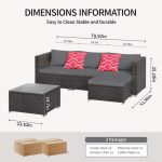 Outdoor Patio Furniture Sets All Weather Outdoor Sofa PE Garden - Image 4