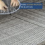 7 Pieces Outdoor Patio Furniture Set, Wicker Sectional Sofa Set Rattan - Image 7