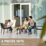 4 Pieces Patio Furniture Set Outdoor Garden Patio Conversation Sets - Image 2
