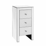 Artiss Mirrored Bedside table Drawers Furniture Mirror Glass Quenn
