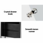 Artiss Mirrored Bedside table Drawers Furniture Mirror Glass Quenn - Image 6