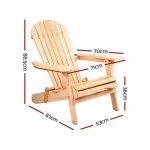 Gardeon Set of 2 Patio Furniture Outdoor Chairs Beach Chair Wooden - Image 2