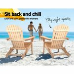 Gardeon Set of 2 Patio Furniture Outdoor Chairs Beach Chair Wooden - Image 7