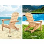 Gardeon Set of 2 Patio Furniture Outdoor Chairs Beach Chair Wooden - Image 10