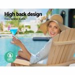 Gardeon Set of 2 Patio Furniture Outdoor Chairs Beach Chair Wooden - Image 11