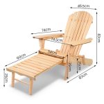 Gardeon Adirondack Outdoor Chairs Wooden Sun Lounge Patio Furniture