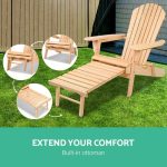 Gardeon Adirondack Outdoor Chairs Wooden Sun Lounge Patio Furniture - Image 4