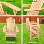 Gardeon Adirondack Outdoor Chairs Wooden Sun Lounge Patio Furniture - Image 5