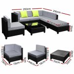 Gardeon 7PC Sofa Set Outdoor Furniture Lounge Setting Wicker Couches - Image 2
