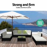 Gardeon 7PC Sofa Set Outdoor Furniture Lounge Setting Wicker Couches - Image 5