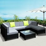 Gardeon 7PC Sofa Set Outdoor Furniture Lounge Setting Wicker Couches - Image 8
