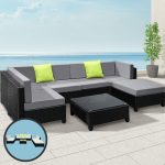 Gardeon 7PC Sofa Set Outdoor Furniture Lounge Setting Wicker Couches - Image 9