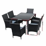 Gardeon Outdoor Furniture 7pcs Dining Set - Image 2