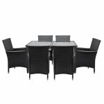 Gardeon Outdoor Furniture 7pcs Dining Set - Image 3
