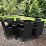 Gardeon Outdoor Furniture 7pcs Dining Set - Image 8