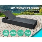 Gardeon Sun Lounge Wicker Lounger Outdoor Furniture Rattan Garden Day - Image 6