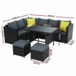 Gardeon Outdoor Furniture Patio Set Dining Sofa Table Chair Lounge - Image 2