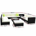 Gardeon 13PC Outdoor Furniture Sofa Set Wicker Garden Patio Lounge - Image 2