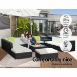 Gardeon 13PC Outdoor Furniture Sofa Set Wicker Garden Patio Lounge - Image 6