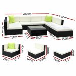 Gardeon 8PC Sofa Set with Storage Cover Outdoor Furniture Wicker - Image 2