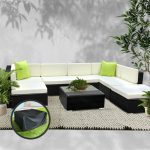 Gardeon 8PC Sofa Set with Storage Cover Outdoor Furniture Wicker - Image 9