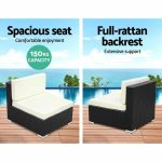 3PC Gardeon Outdoor Furniture Sofa Set Wicker Rattan Garden Lounge - Image 5