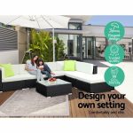 3PC Gardeon Outdoor Furniture Sofa Set Wicker Rattan Garden Lounge - Image 7