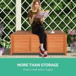 Gardeon Outdoor Storage Bench Box 210L Wooden Patio Furniture Garden - Image 3