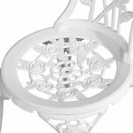 Gardeon Outdoor Furniture Chairs Table 3pc Aluminium Bistro White - Image 6